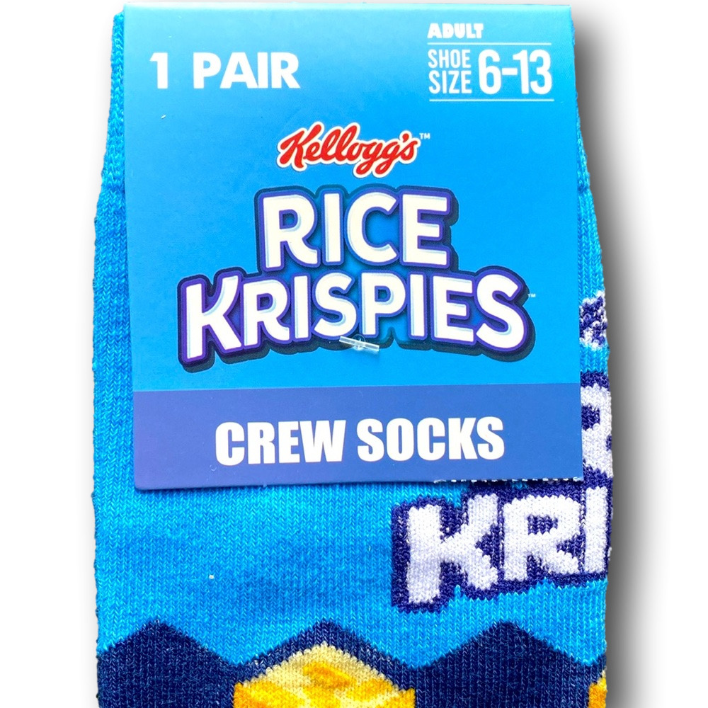 3/$20 Kellogg's Rice Krispies Treats Funny Novelty Crew Socks - NWT - Picture 2 of 3